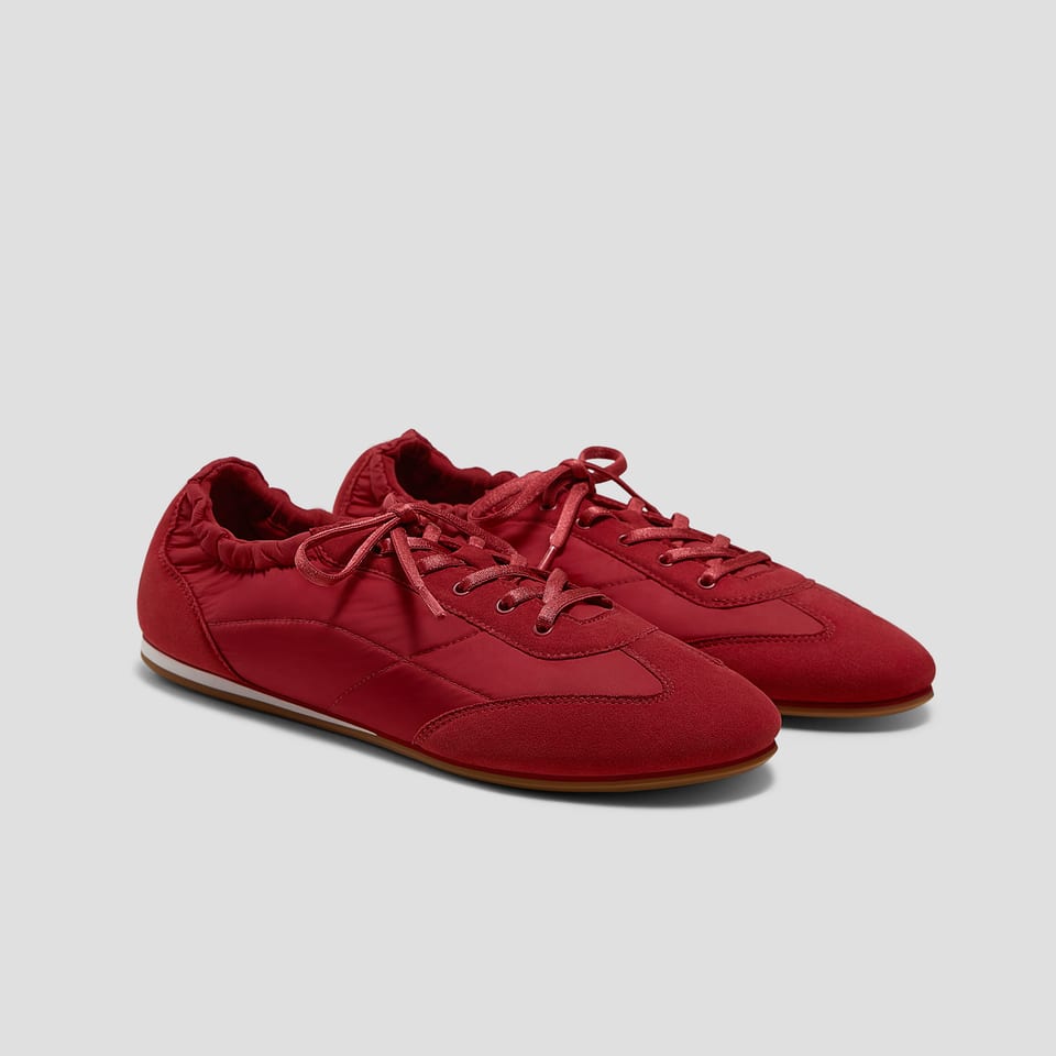 Yancy Re-Nylon Sneakerinas in Brick Red
